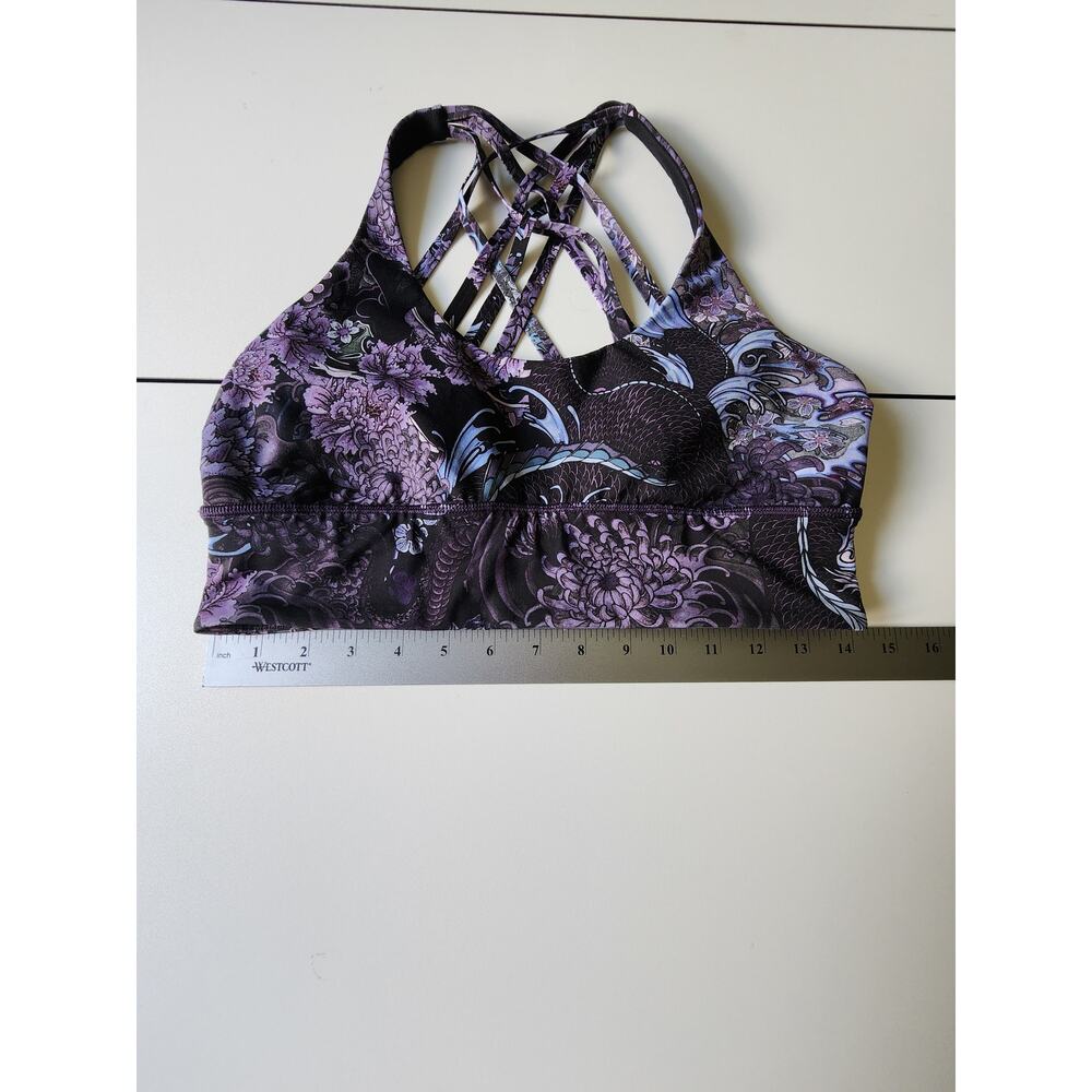 Lululemon Sports Bra Womens 10 Purple Floral - Picture 4 of 5